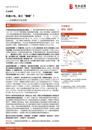 电力：多建火电，谁之“蜜糖”？-光大证券