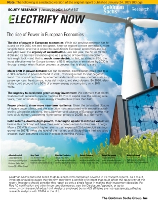 电气化正当时—欧洲经济力量的崛起（英）-高盛