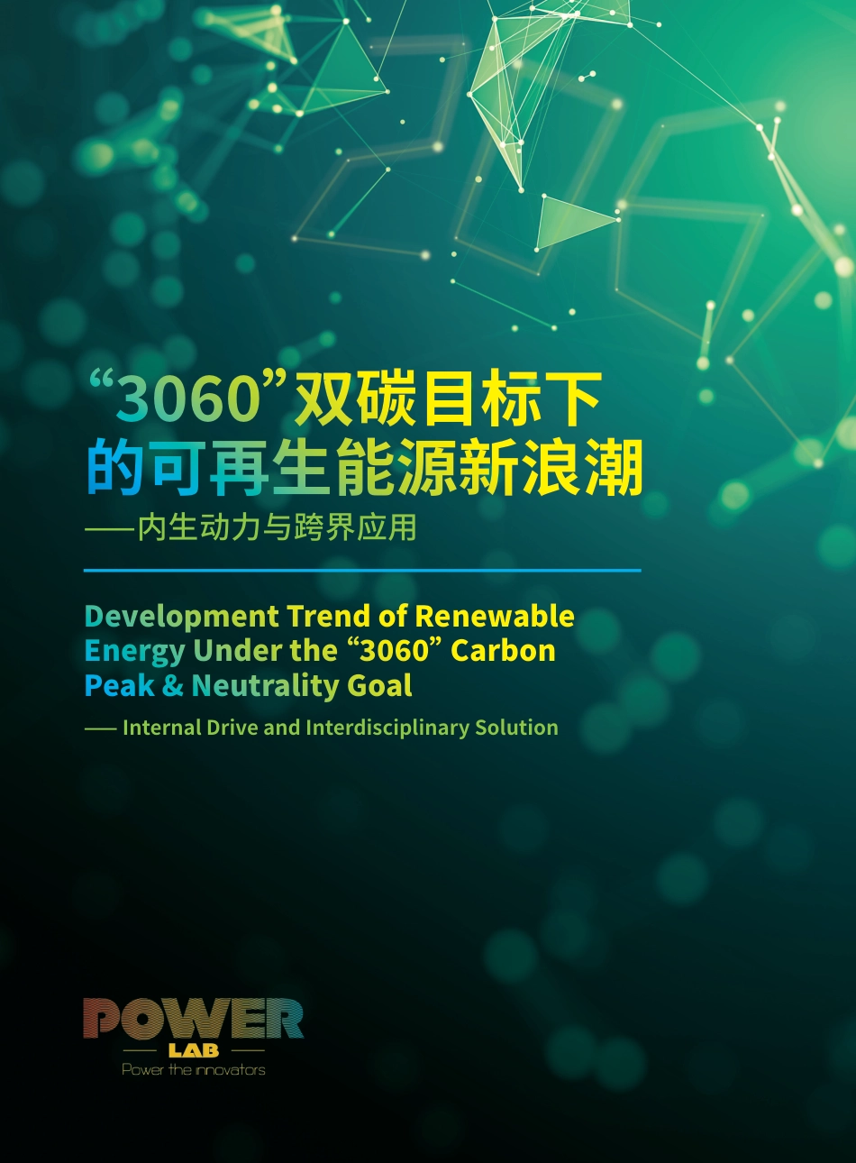 碳中和背景下的可再生能源快速指南（3060可再生能源趋势报告）-PowerLab_第1页