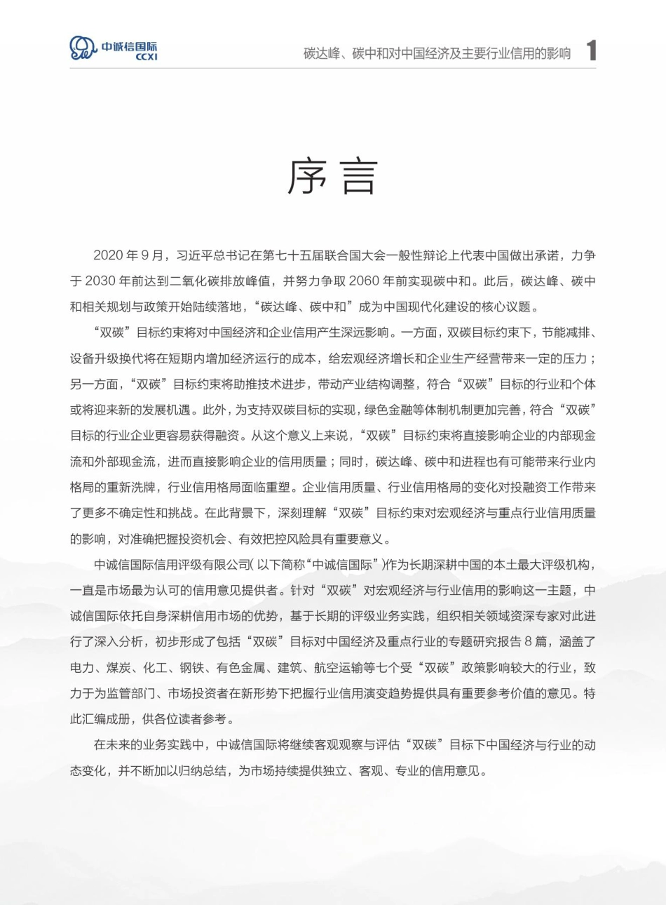 碳达峰、碳中和对中国经济及主要行业信用的影响_第3页