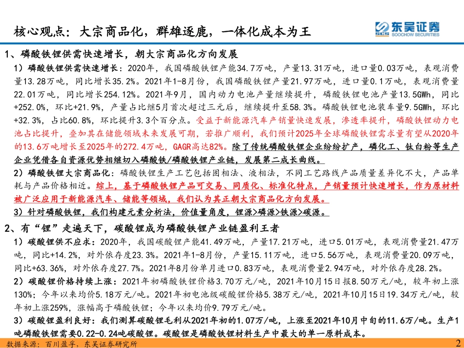 磷酸铁锂深度报告：大宗商品化，群雄逐鹿，一体化成本为王_第2页