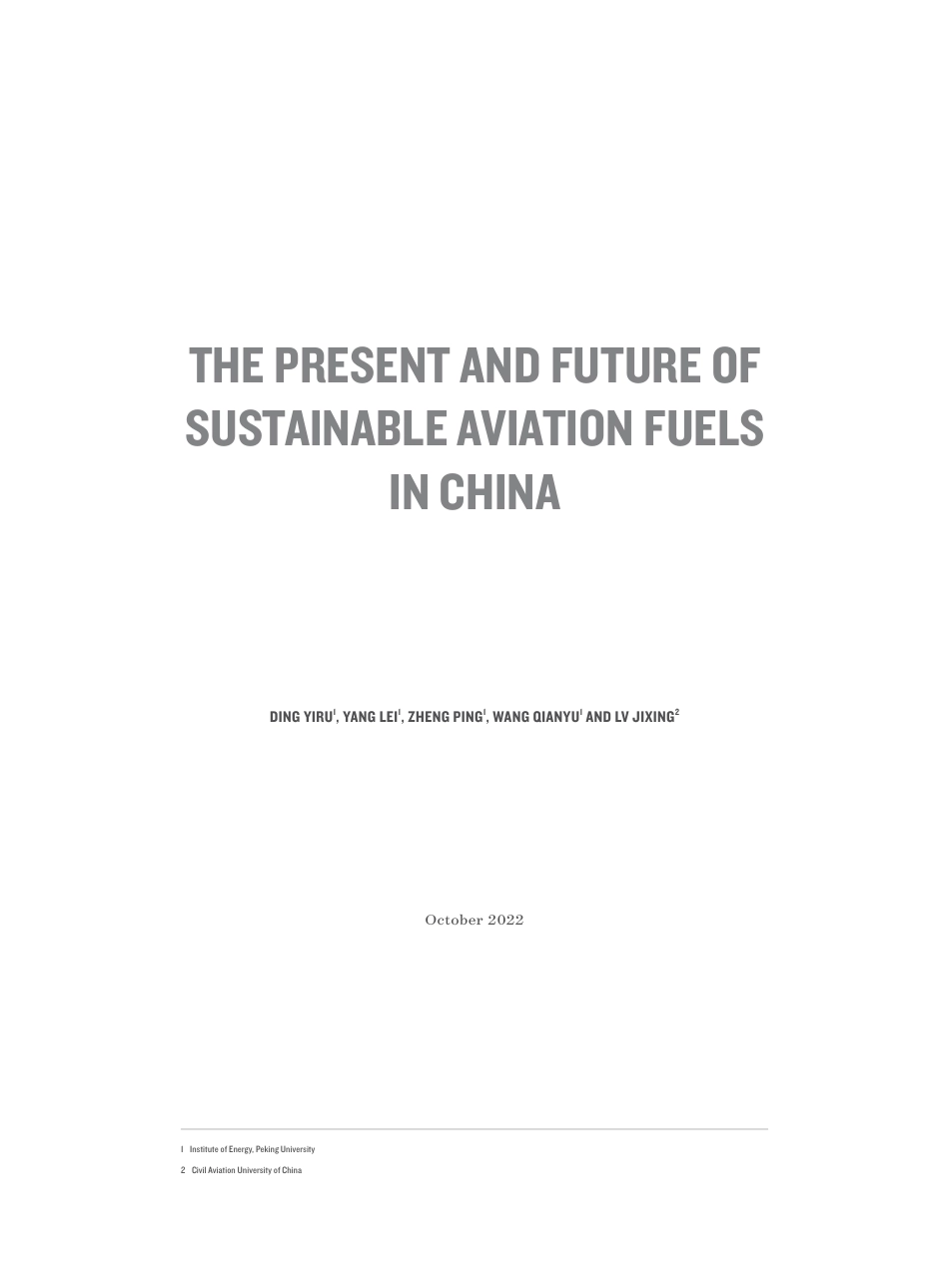 中国可持续航空燃料发展研究报告：现状与展望（英）-北京大学能源研究院_第3页