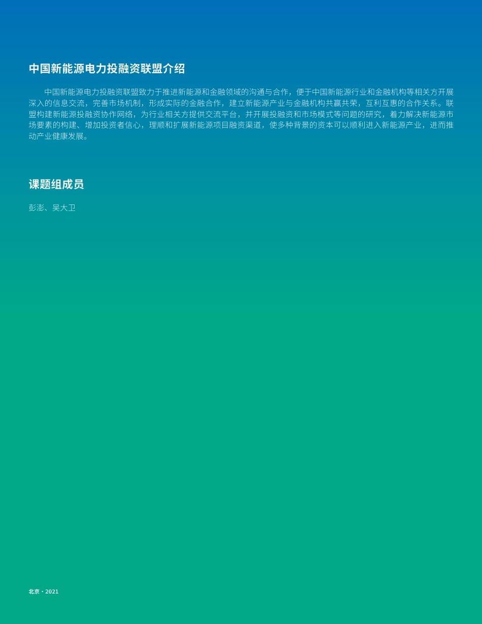 中国新能源电力投融资联盟：中国企业参与“一带一路”能源伙伴关系国家的可再生能源项目投资机会研究_第2页