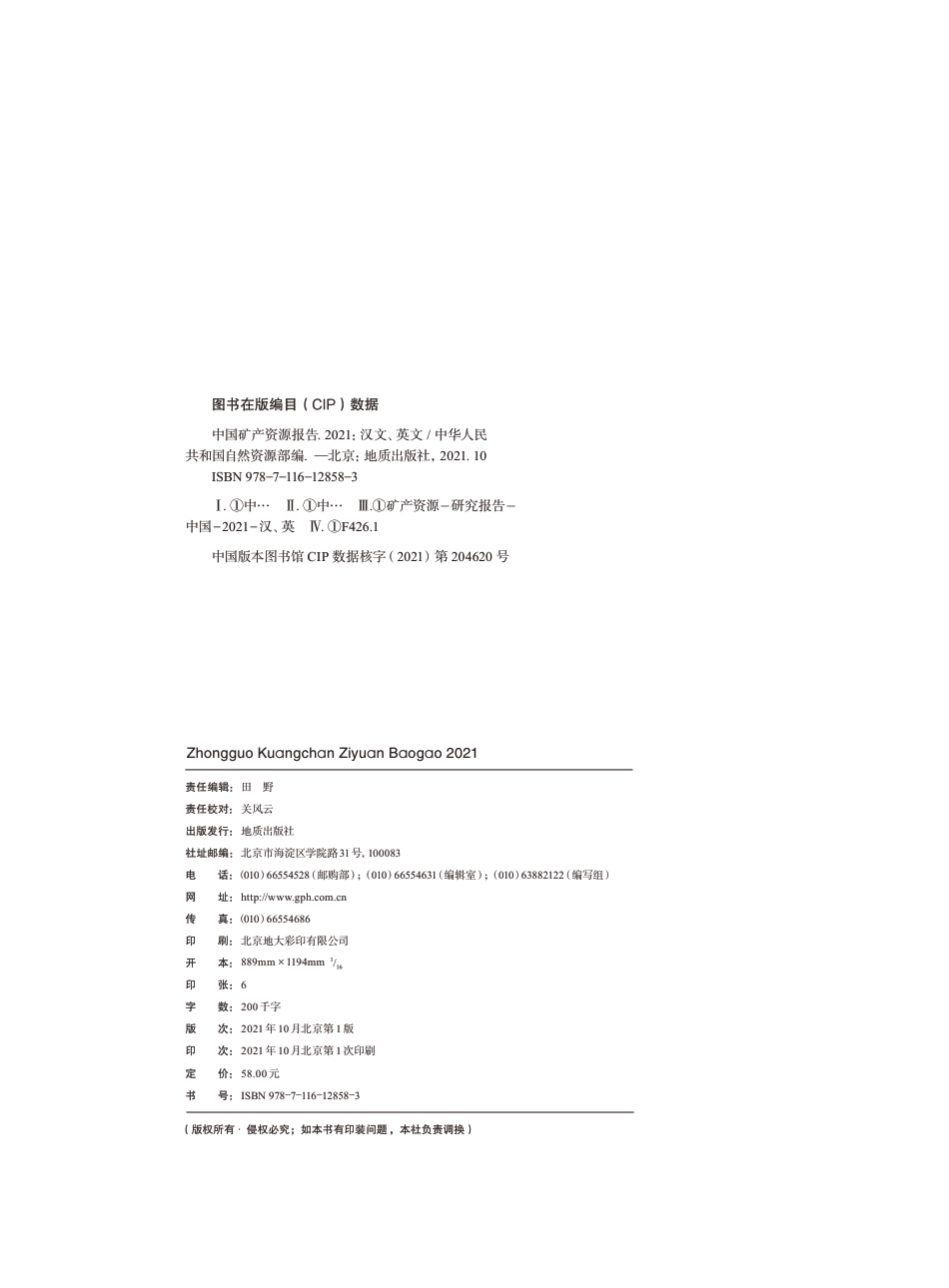 中国矿产资源报告2021（中英）-自然资源部_第3页