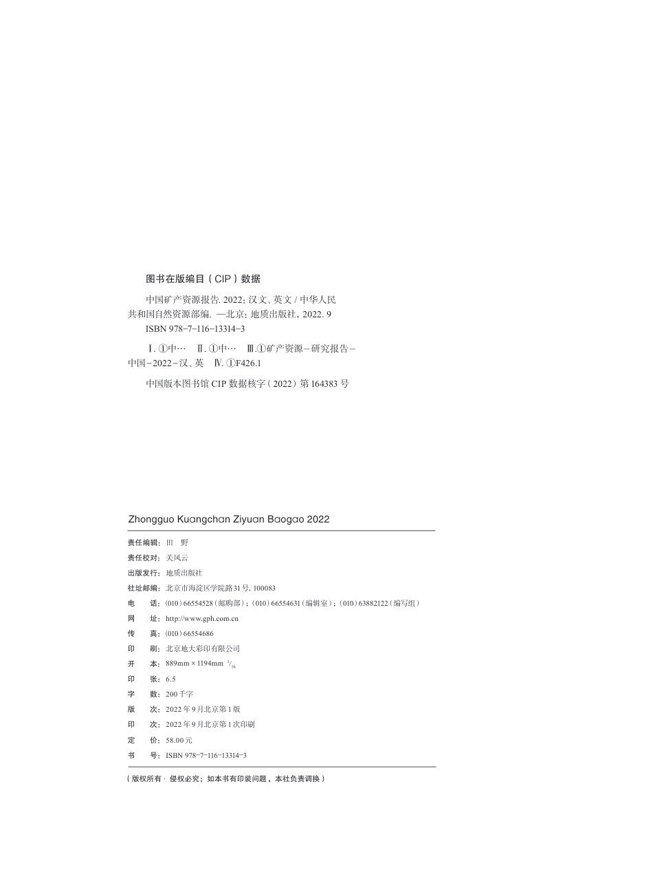 中国矿产资源报告2022-自然资源部_第3页