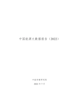 中国能源大数据报告（2022）