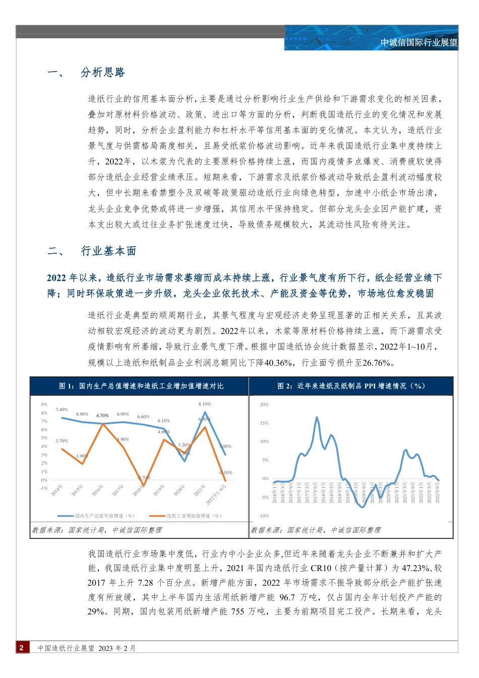 中国造纸行业展望，2023年2月---中诚信国际_第2页