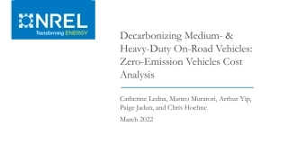 中型和重型公路车辆零排放成本分析（英）-NREL