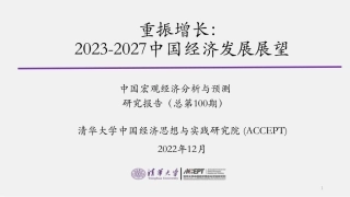 重振增长：2023-2027中国经济发展展望-清华大学