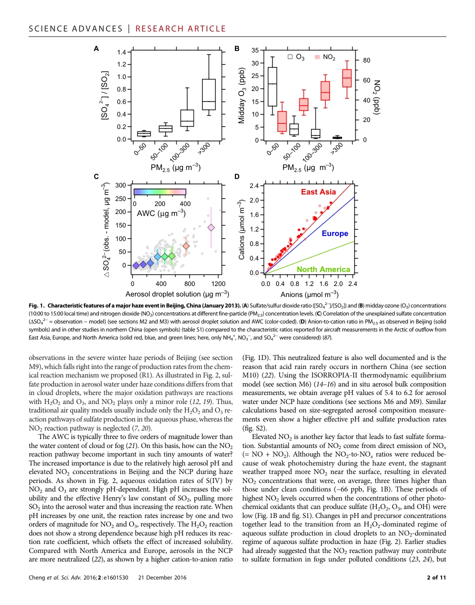 Reactive nitrogen chemistry in aerosol water as a source of sulfate during haze events in China-Kebin H_第2页