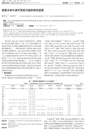 地表水体中多环芳烃污染的研究进展