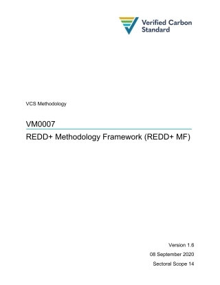 VM0007-REDD+方法框架方法学
