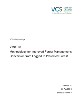 VM0010-改进森林管理方法学：从伐木林转换为保护林