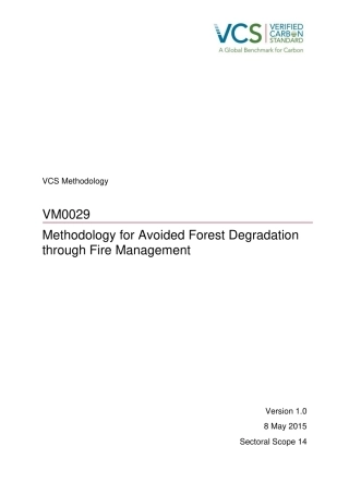 VM0029-通过火灾管理避免森林退化方法学