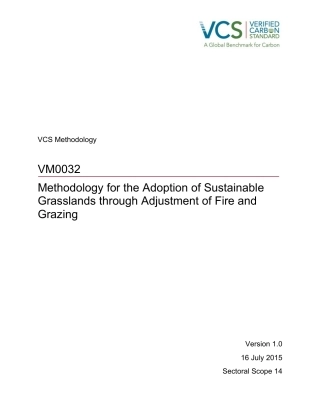 VM0032-通过调增火灾和放牧采用可持续草地的方法学