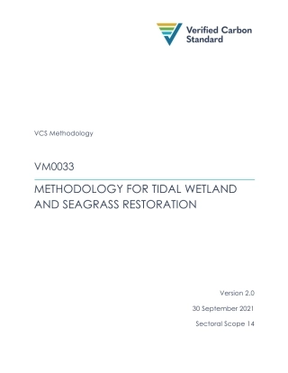 VM0033-潮汐湿地和海草恢复方法学