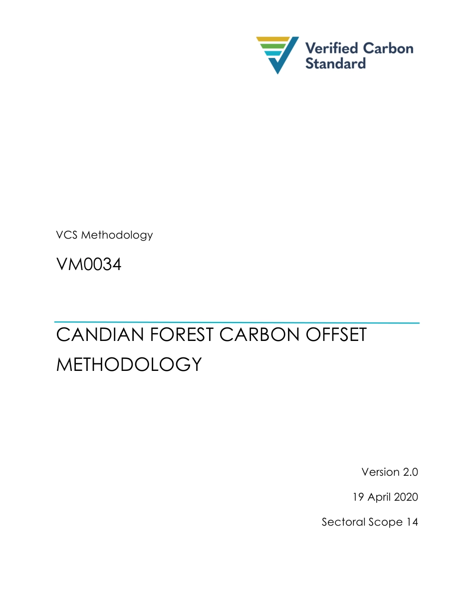 VM0034-加拿大的森林碳补偿方法学_第1页