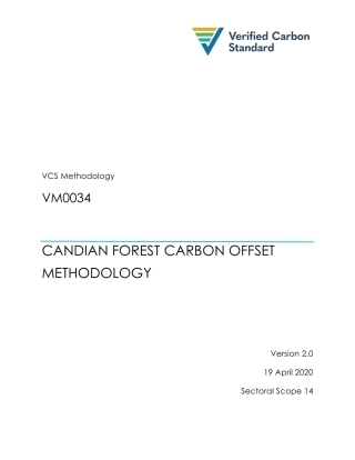 VM0034-加拿大的森林碳补偿方法学
