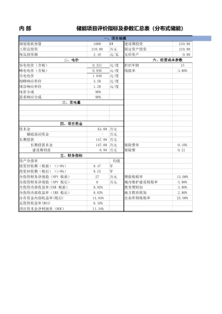 04、储能财务经济测算表模板