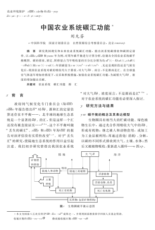 中国农业系统碳汇功能