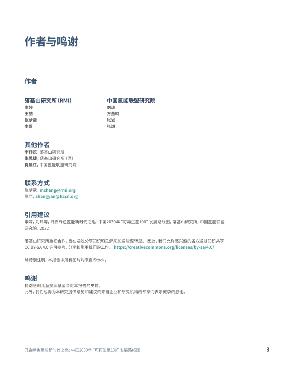 开启绿色氢能新时代之匙中国2030年-“可再生氢100”发展路线图_第3页