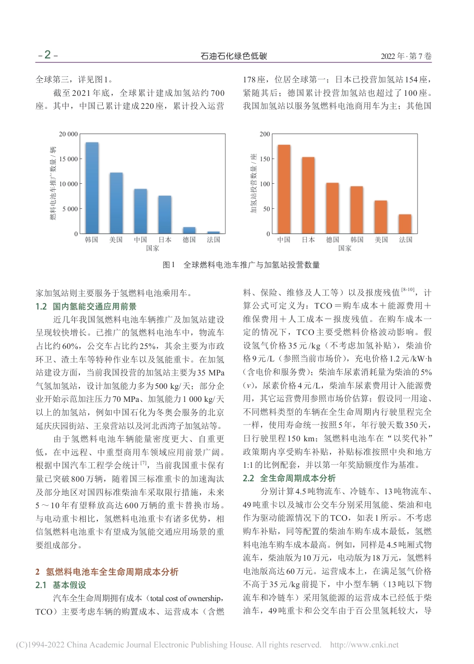 氢能在交通领域的应用及燃料电池汽车成本分析_张磊_第2页