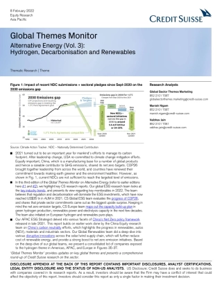 瑞信-亚太地区投资策略-替代能源：氢，脱碳和可再生能源-2022.2.8-24页