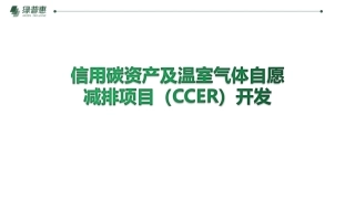 信用碳资产及温室气体自愿减排项目开发