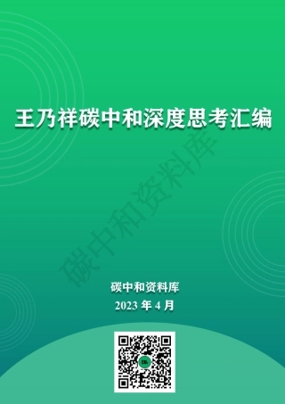 王乃祥碳中和深度思考汇编