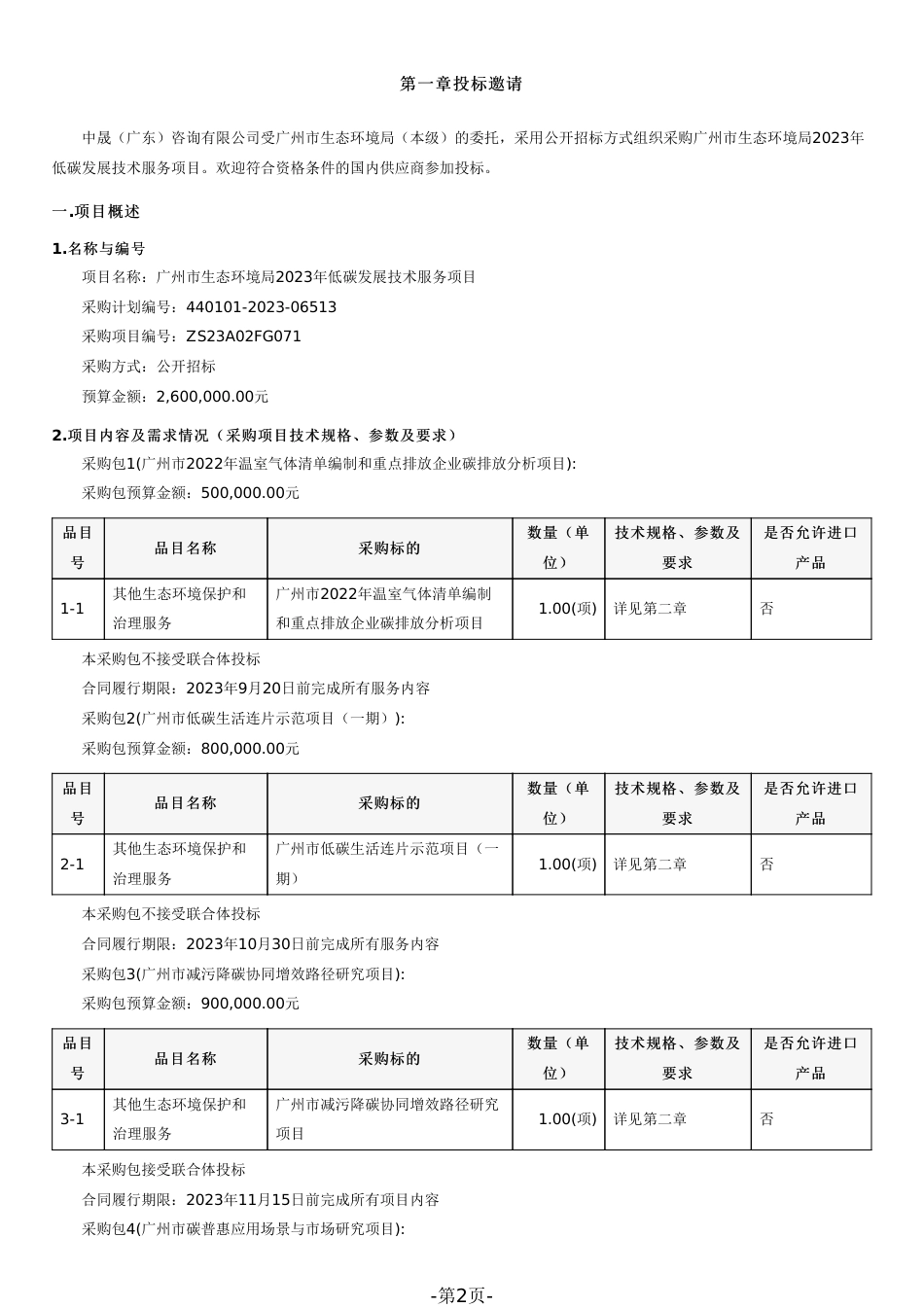 【招标】广州市2023年低碳发展技术服务项目_第2页