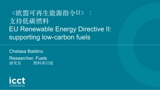 《欧盟可再生能源指令II》：支持低碳燃料--ICCT