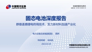 【研报】群雄逐鹿锂电终局技术，发力新材料加速产业化---中国银河