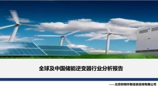 全球及中国储能逆变器行业分析报告--北京研精毕智