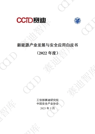 新能源产业发展与安全应用白皮书（2022年度）--赛迪智库