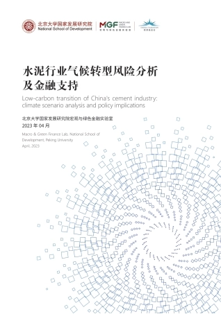 水泥行业气候转型风险分析与金融支持报告--北京大学MGF