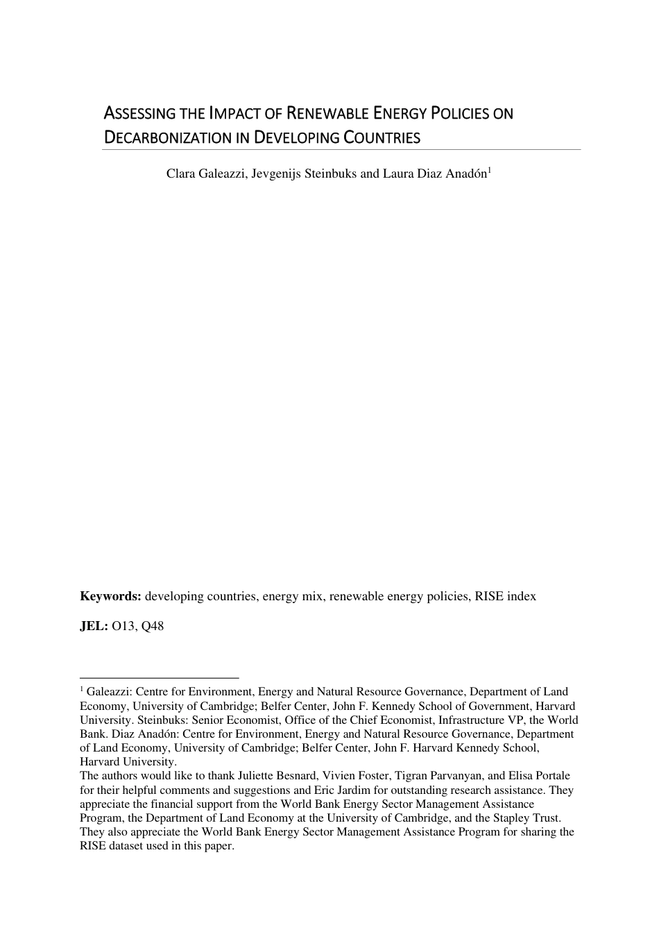 评估可再生能源政策对发展中国家脱碳的影响（英）--世界银行_第3页