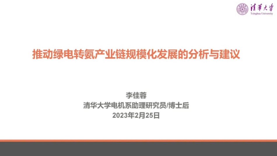 李佳蓉：推动绿电转氨产业链规模化发展的分析与建议_第1页