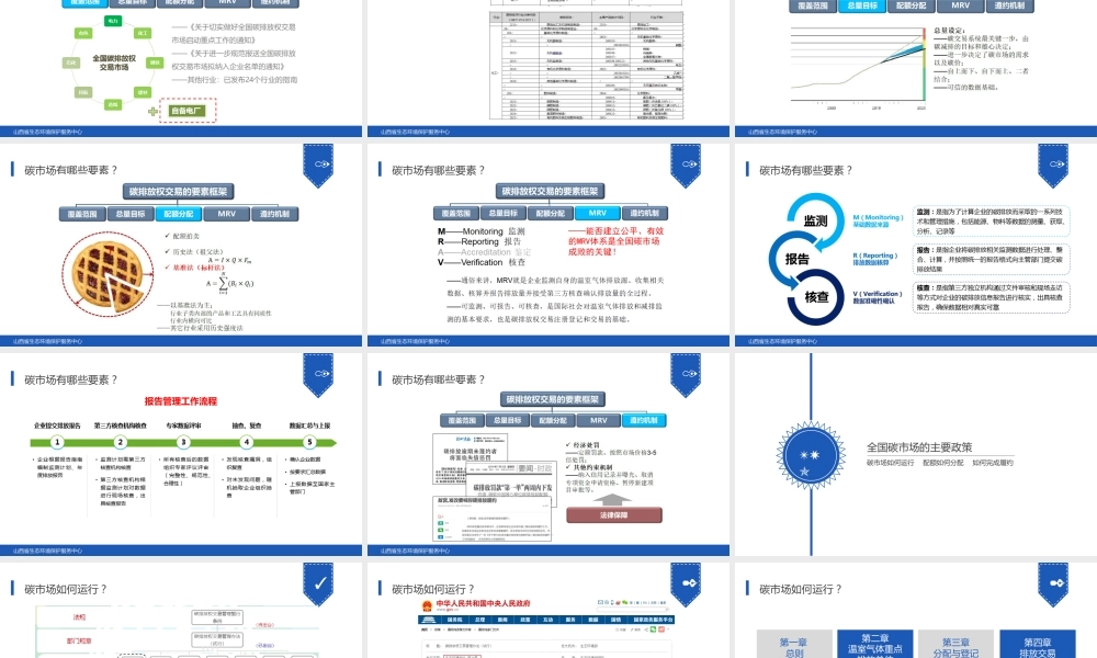 碳市场主要政策及重点行业碳排放核算指南解读