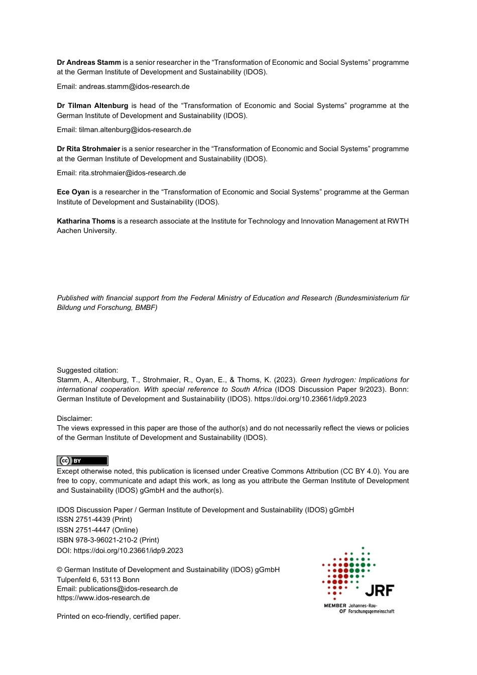 德国发展研究所-绿色氢：对国际合作的影响：特别是南非-56页_第3页