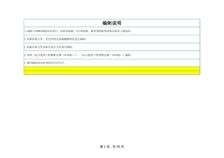 储能电站项目分项造价概算表(60MW-120MWh)