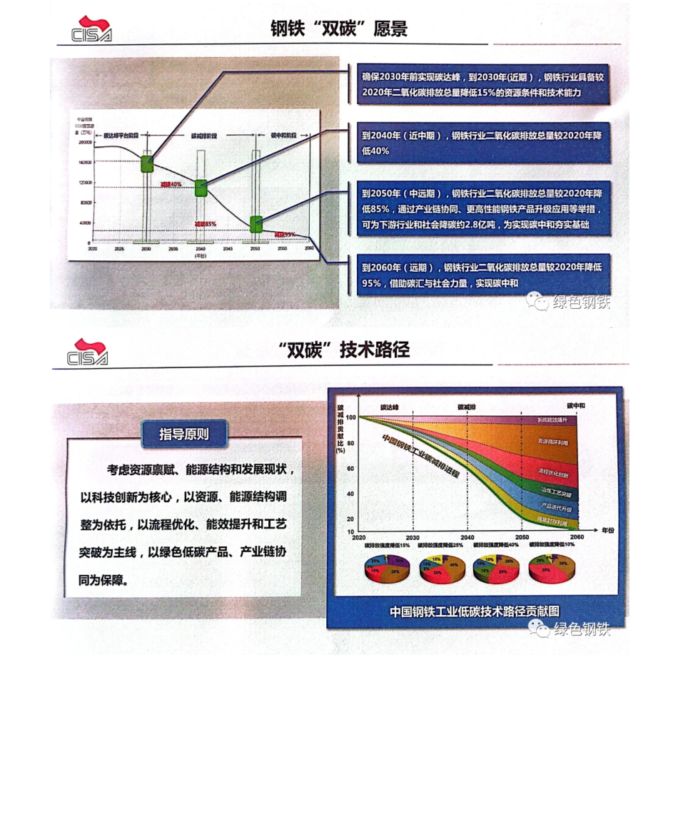 《中国钢铁工业“双碳”愿景及技术路线图》发布_第1页