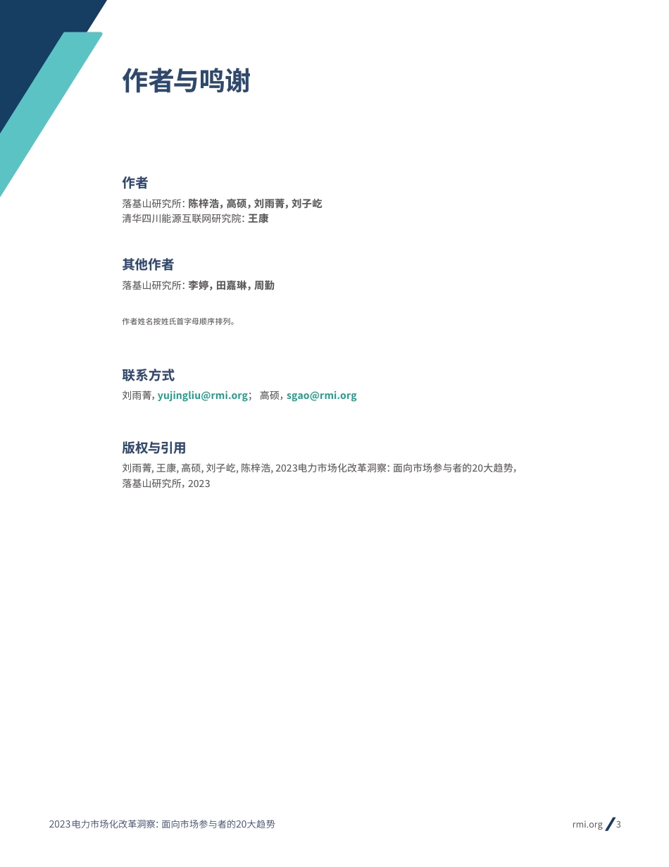 2023电力市场化改革洞察： 面向市场参与者的20大趋势--RMI_第3页