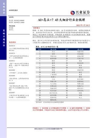AI+怎么+？43大细分行业全梳理-兴业证券-2023.5.20-41页