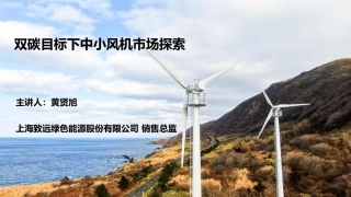 双碳目标下中小风机市场探索