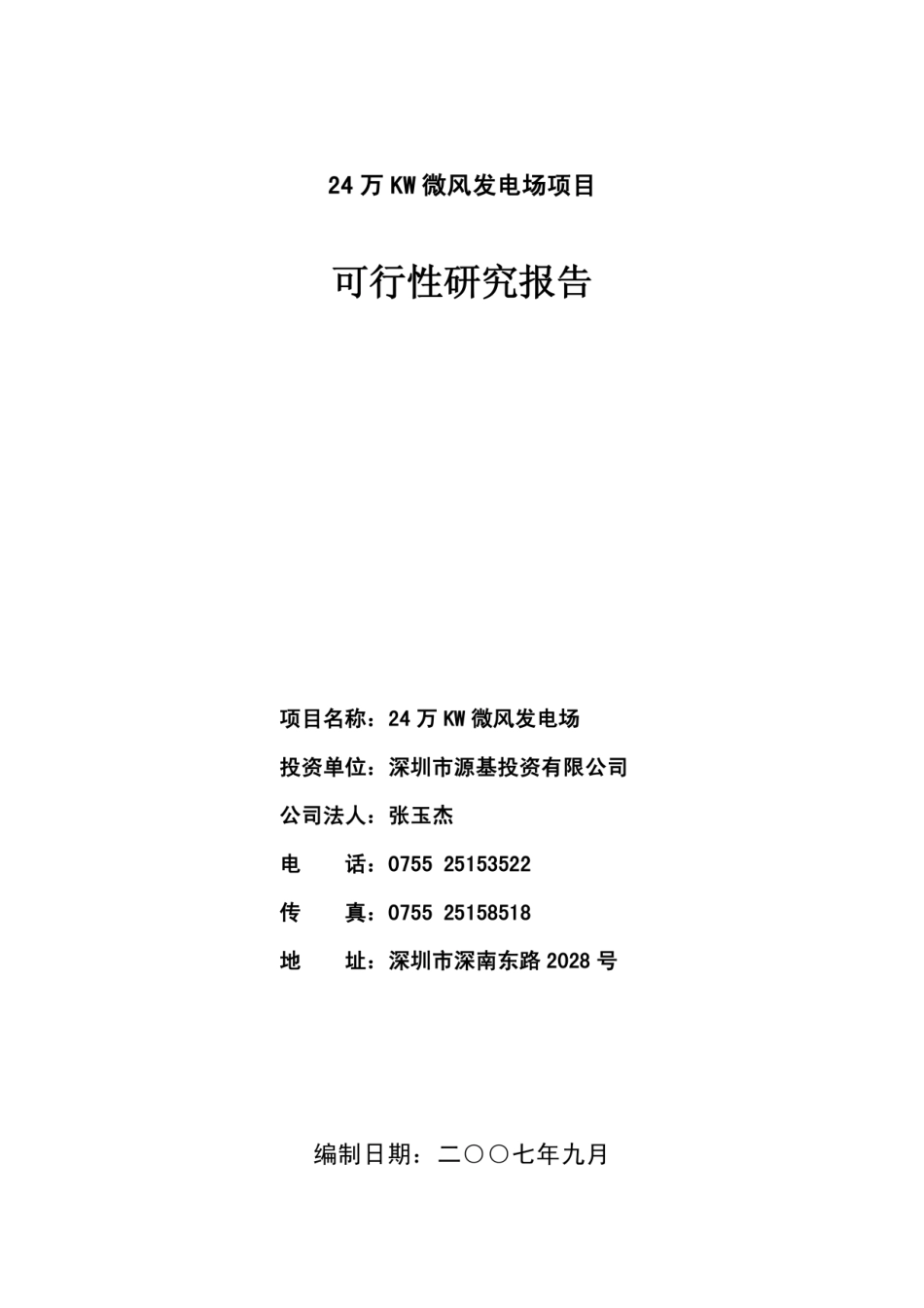 微风发电场项目可行性研究报告_第2页