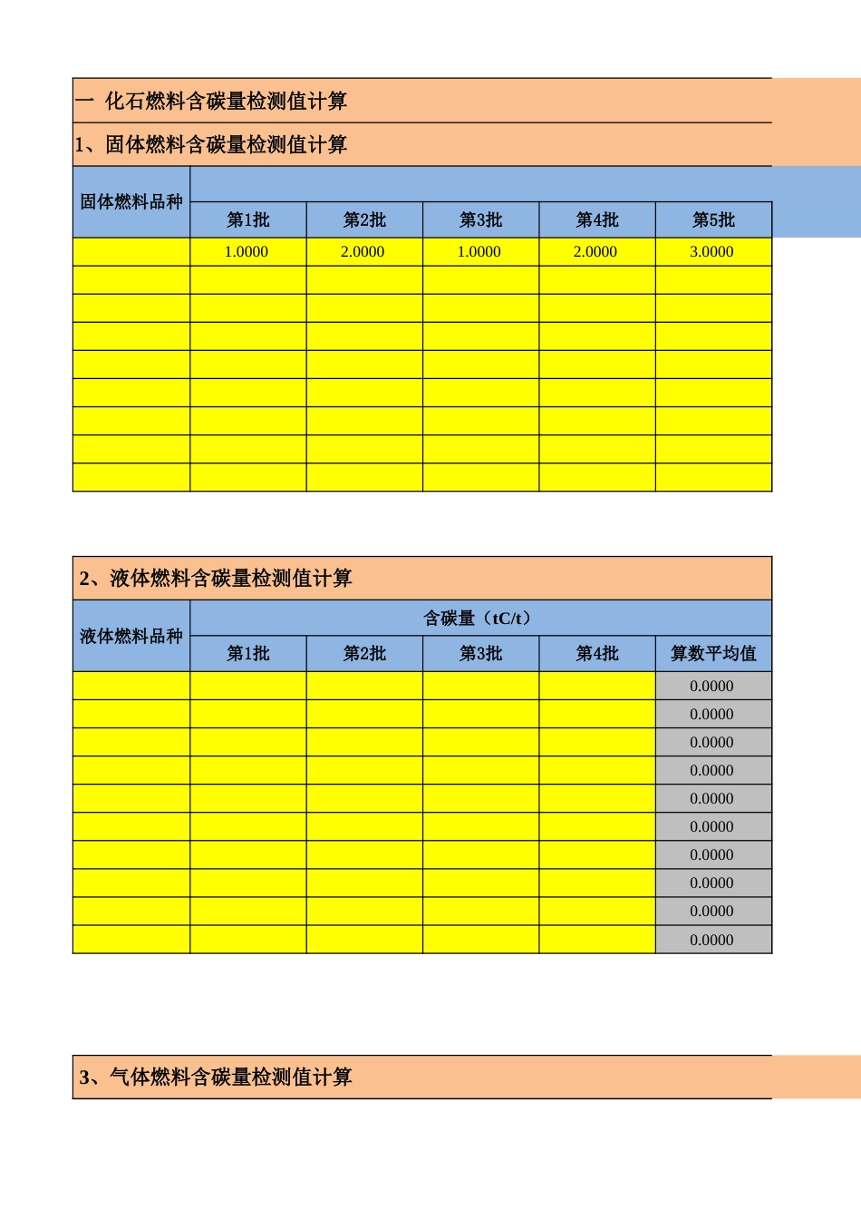 河北省化工生产企业碳排放量计算辅助表_第1页