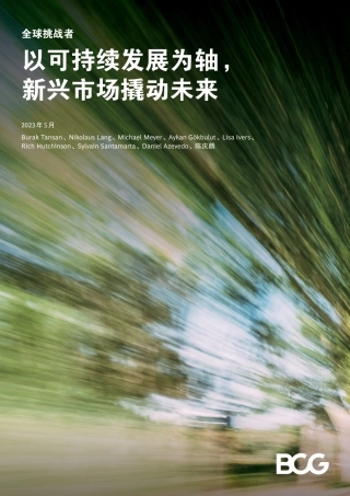 以可持续发展为轴， 新兴市场撬动未来-16页