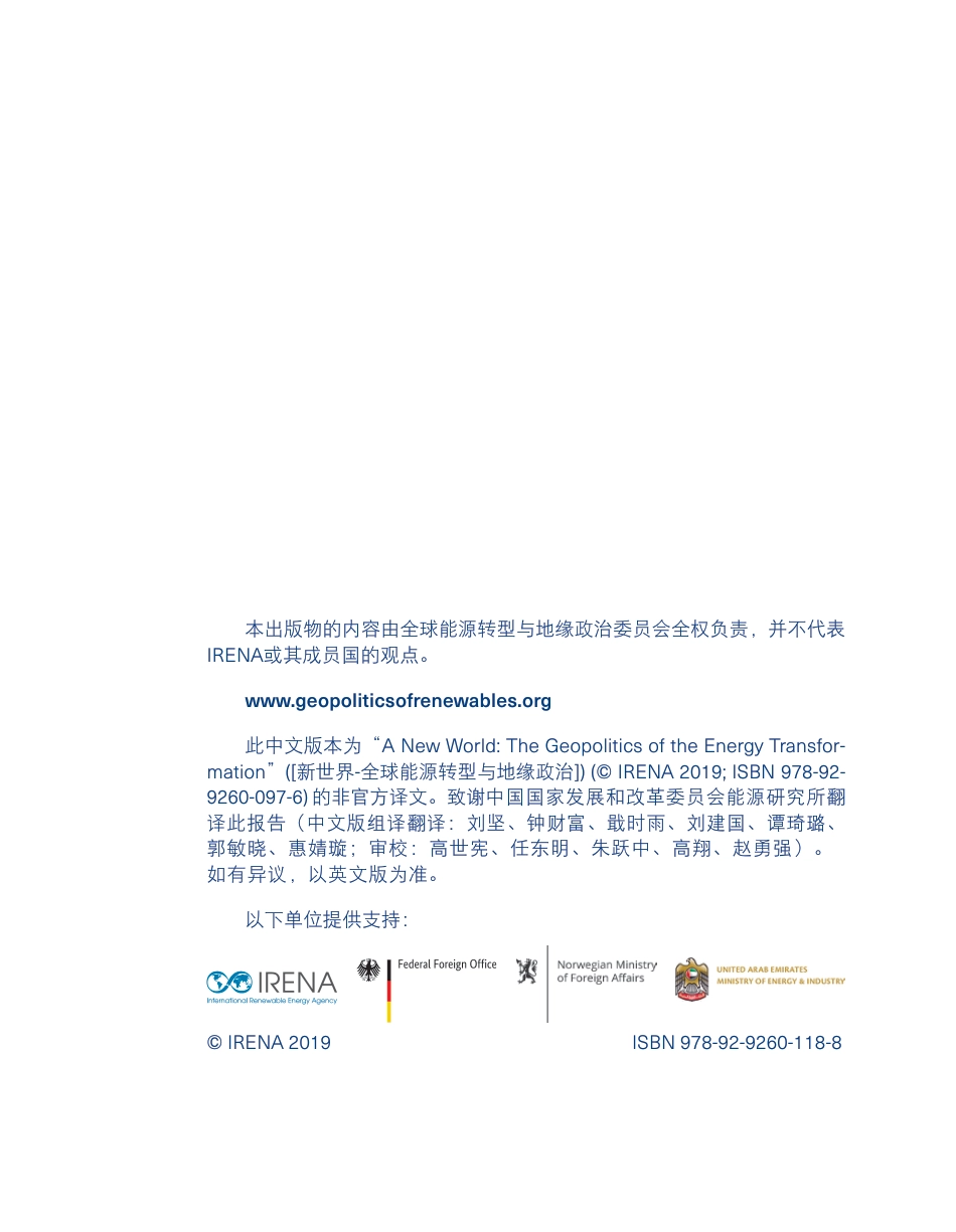 新世界——全球能源转型与地缘政治-IRENA_第3页