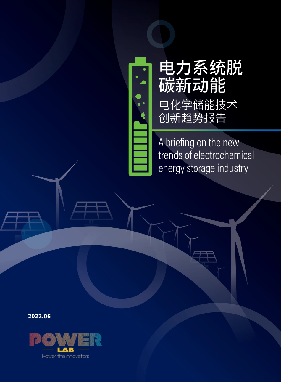 电化学储能技术创新趋势报告—电力系统脱碳新动能-82页_第1页