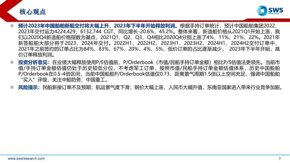 申万宏源-多元化船型需求提升，中国船舶手持订单金额上升_第3页
